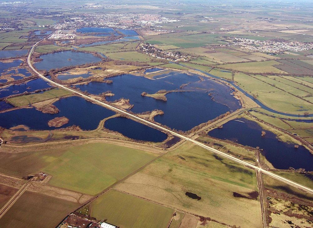 Aerial view of guided busway